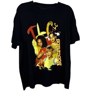 Black TLC no scrubs graphic short sleeve T-shirt oversized Size XL